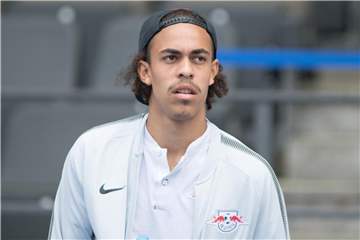 Leipzigs Yussuf Poulsen hat während seines WM-Urlaubs nichts von der Causa Özil mitbekommen. Foto: Soeren Stache