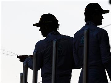 Lewis Hamilton (l) und Nico Rosberg machen den WM-Titel unter sich aus. Foto: Srdjan Suki