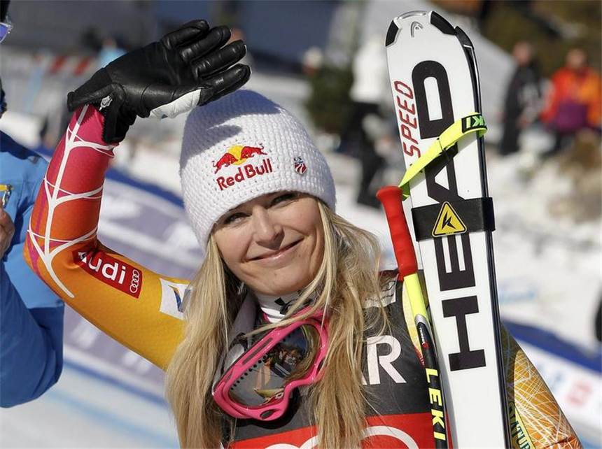 Befreiung für Höfl-Riesch: «Perfektes Wochenende» Lindsey Vonn strahlt nach ihrem Sieg im Super-G. Foto: Andrea Solero