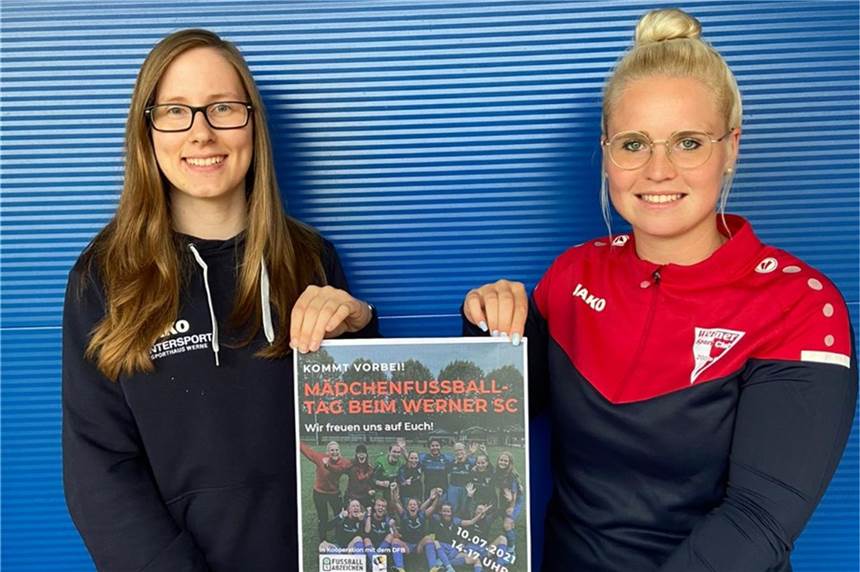 Der Werner SC will Mädchen für den Fußball gewinnen Lisa Timmermann und Anna Jersemann hoffen auf einen erfolgreichen Mädchenfußballtag.