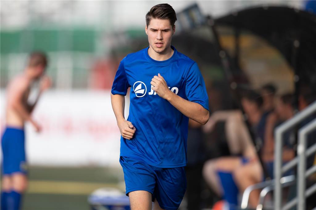 Benjamin Siegert sagt einem Jugendspieler „einen langen Weg beim SV Herbern“ voraus Luca Dombrowski konnte bisher überzeugen.