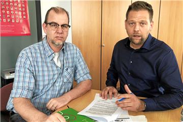 Machen sich Sorgen um den Dortmunder Innogy-Standort: die Dortmunder Innogy-Betriebsräte Frank Wegling (r., Vorsitzender) und Marcus Rother.