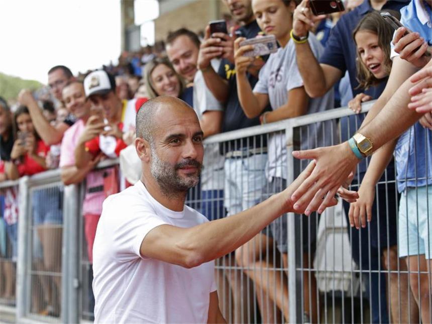 FC Girona - Mit Guardiolas Hilfe in Spaniens Elite Man-City-Coach Pep Guardiola hat enge Beziehungen zum FC Girona. Foto: Manu Fernandez