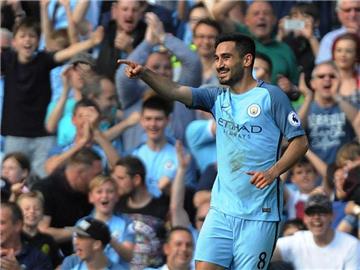 Manchester Citys Ilkay Gündogan glänzte mit zwei Toren und einer Vorlage. Foto: Peter Powell