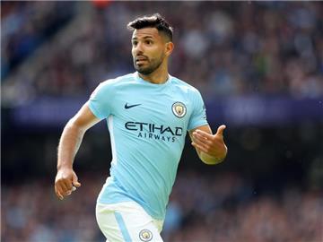 Manchester Citys Stürmer Sergio Agüero soll einen Autounfall gehabt haben. Foto: Martin Rickett