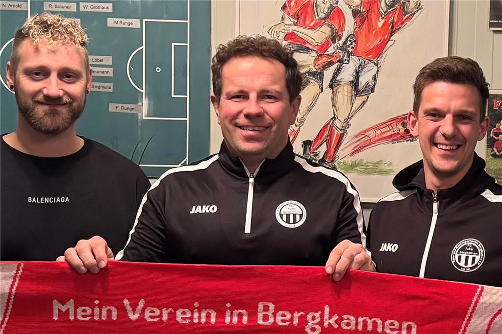 Marcel Hilbk und Mike Schenk übernehmen TuRa Bergkamen II im Sommer Marcel Hilbk, Damian Glombik und Mike Schenk.
