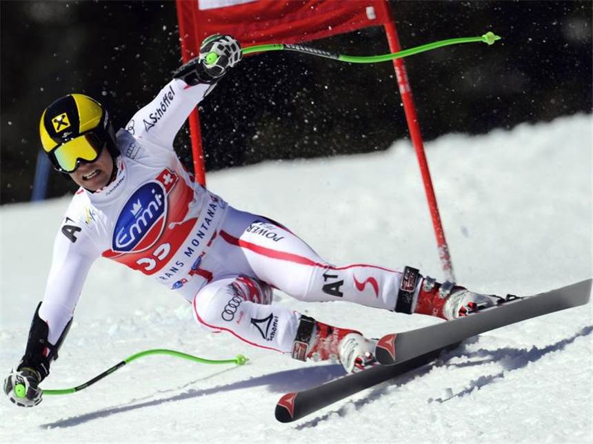 Cuche gewinnt Heim-Weltcup - Keppler an Tor vorbei Marcel Hirscher aus Österreich landet abgeschlagen auf Rang 31. Foto: Jean-Christophe Bott