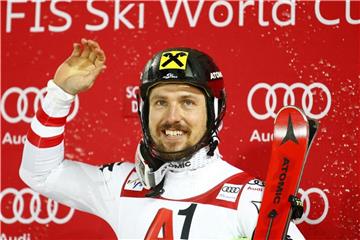 Marcel Hirscher stellte in Schladming mit seinem 54. Weltcup-Sieg den Rekord von Hermann Maier ein. Foto: Erwin Scheriau