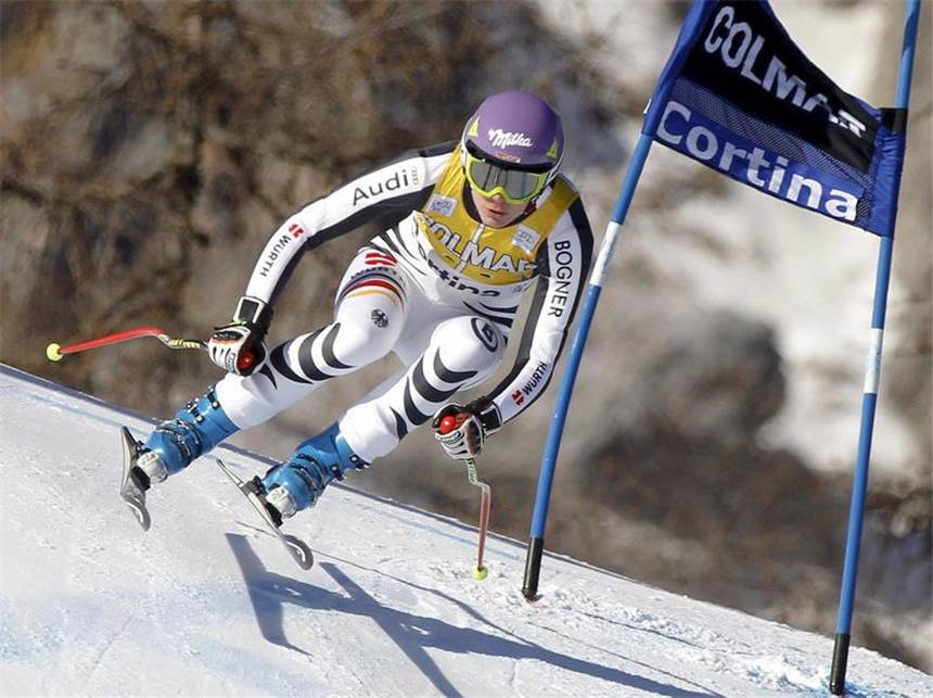 Befreiung für Höfl-Riesch: «Perfektes Wochenende» Maria Höfl-Riesch ist auch im Super-G ganz weit vorn dabei. Foto: Andrea Solero