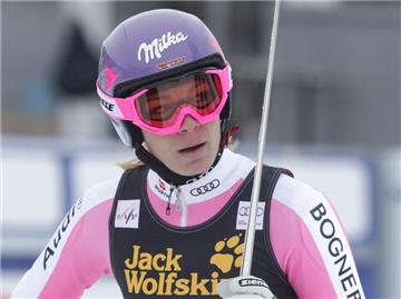 Maria Höfl-Riesch ist im Super-G nicht unter die besten Drei gefahren. Foto: Arno Balzarini
