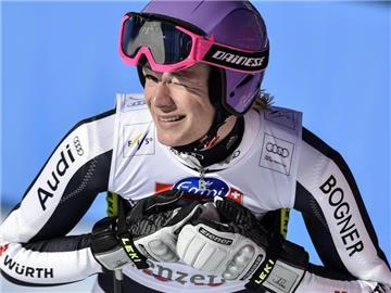 Maria Höfl-Riesch kam im Training zur Abfahrt in Lenzerheide auf Rang sieben. Foto: Peter Schneider
