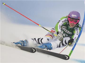 Maria Höfl-Riesch raste am Samstag in Cortina auf den vierten Platz. Foro: Robert Jaeger Foto: Robert Jaeger