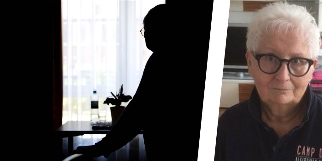Marion Schulten ist wütend auf Diebe, die ihre tote Mutter beklauten Links: ein Mensch in einem Altenheim-Zimmer. Rechts: Marion Schulten