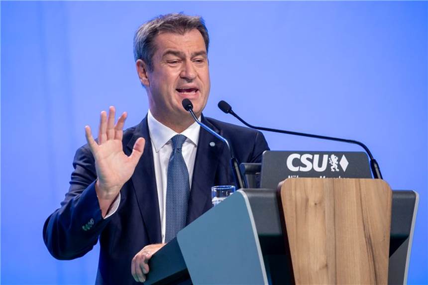 Söder stellt sich klar hinter Laschet - Attacken auf Scholz Markus Söder bleibt Parteivorsitzender der CSU.