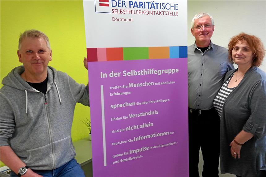 Sprechen und Gehen wieder ganz neu lernen Martin Bauer (l.), Hans-Joachim und Monika Klaus wollen die Selbsthilfegruppe Aphasie in Dortmund gründen.