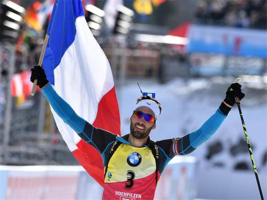 Biathlon-Verfolgung: Schempp weiter ohne WM-Medaille Martin Fourcade gewann WM-Gold in der Verfolgung. Foto: Martin Schutt