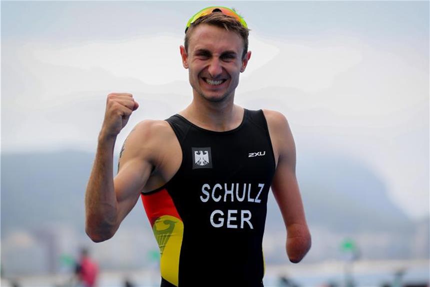 Triathlon-Paralympicssieger Schulz siegt bei EM in Tartu Martin Schulz hat im estnischen Tartu seinen siebten EM-Titel in Serie gewonnen. Foto(2016): Kay Nietfeld Foto: Kay Nietfeld