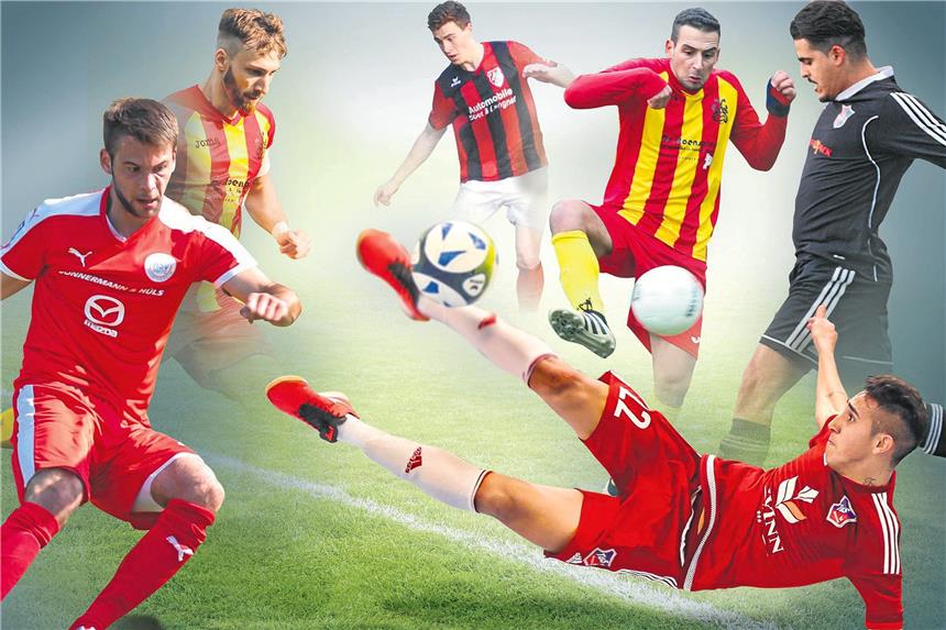 Knafla, Voss, O‘Reilly & Co.: Die unbekannten Torjäger Mateus Ajala Cardoniz (v.r.), Choukri El Bahat Bouzekry (h.v.r.), Theo Chatsiioannidis, Conor O‘Reilly, Florian Knafla und Alexander Voss gehören zu den neuen Dortmunder Torjägern.