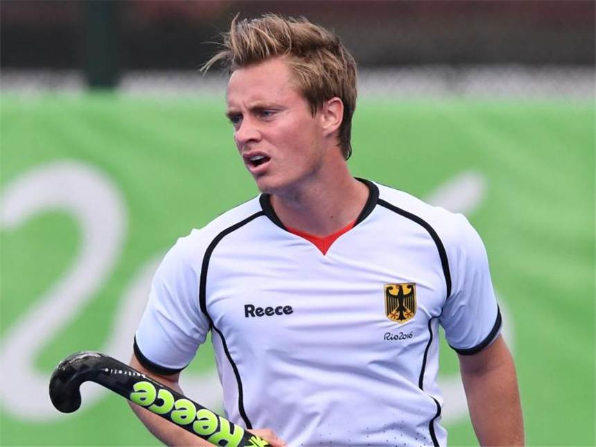Hockey-Herren qualifizieren sich für die WM 2018 Mats Grambusch zeigt sich nach dem Sieg über Frankreich zufrieden: "Das war eine optimale Vorstellung." Foto: Soeren Stache