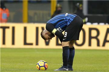 Mauro Icardi kam mit Inter Mailand niucht über ein torloses Unentschieden gegen Lazio Rom. Foto: Antonio Calanni