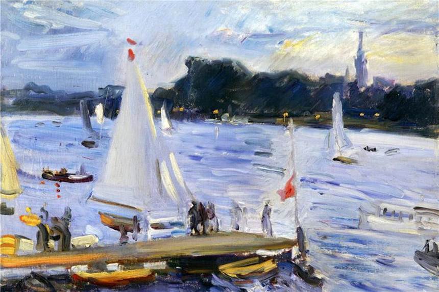 Moderne Galerie wirft neuen Blick auf Max Slevogt Max Slevogt, Segelboote auf der Alster am Abend, 1905. Foto: Saarlandmuseum