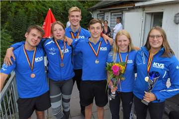 Medaillengewinner des KVS (v.li.): Patrick Raab, Zoe Jakob, Tillmann Röller, Jonas Büchner, Jannemien Panzlaff und Maren Szillat.
