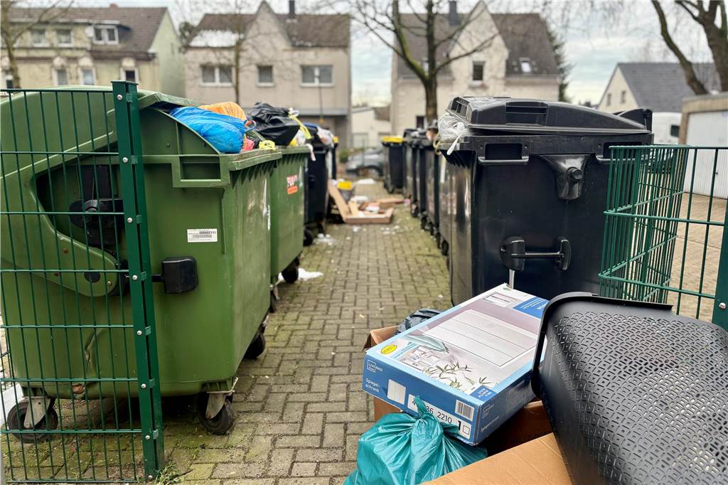 Wenn Mieten zum Kleinkrieg wird Mehrere Müllcontainer auf Schwerin quellen über.