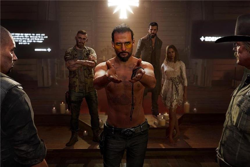Amerikanische Abgründe: So spielt sich „Far Cry 5“ Meistens oben ohne: Joseph Seed ist der Anführer der Sekte „Project at Eden's Gate“ - und Hauptwidersacher in „Far Cry 5“. Foto: Ubisoft
