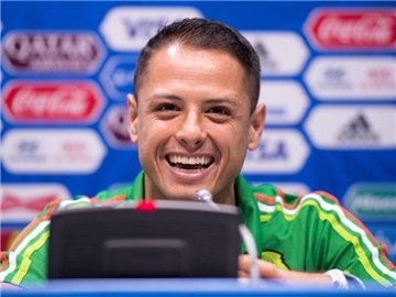 Mexikos Rekordtorschütze Javier 'Chicharito' Hernandez hat Vertrauen in sich und seine Teamkollegen. Foto: Marius Becker
