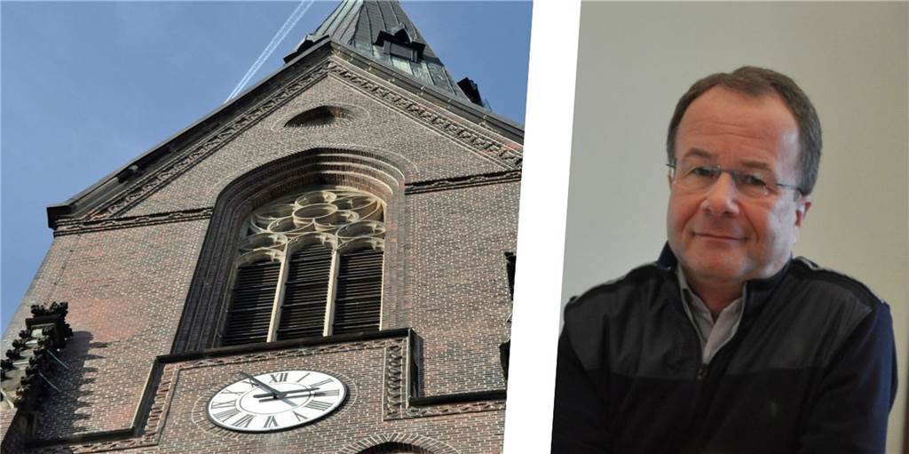St. Marien Kirche und Pfarrer Michael Mombauer.