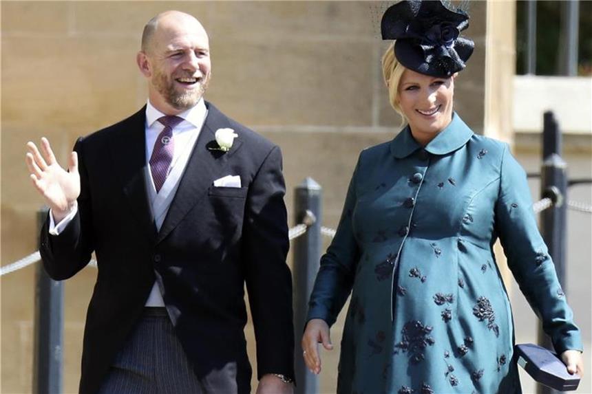 Zara Tindall wurde zum zweiten Mal Mutter Mike Tindall und Zara Tindall bei der Hochzeit von Prinz Harry und Herzogin Meghan im Schloss Windsor. Foto: Chris Jackson