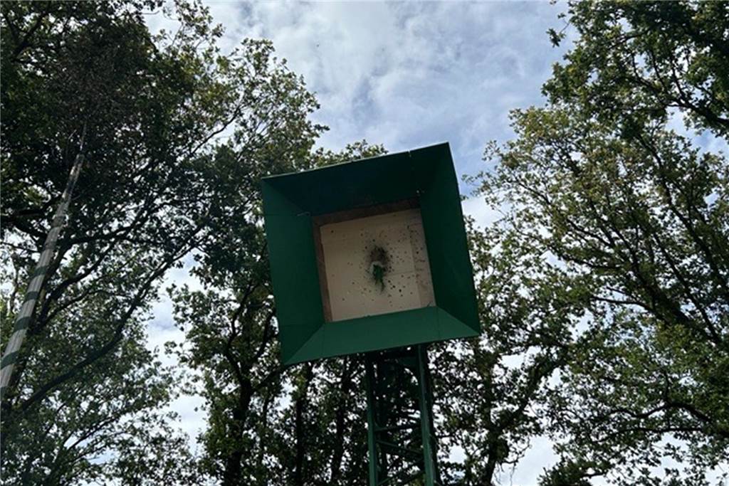 Heinrich Gewering ist neuer König der Schützen in Doemern Mit bloßem Auge war lange Zeit kaum zu erkennen, ob überhaupt noch ein Teil des Vogels an seinem grünen "Gefieder" hing.