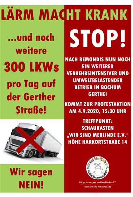 Demo geplant: Widerstand in Merklinde formiert sich Mit diesem Poster wirbt der Stadtteilverein für seine Demonstration gegen die Ansiedlung.