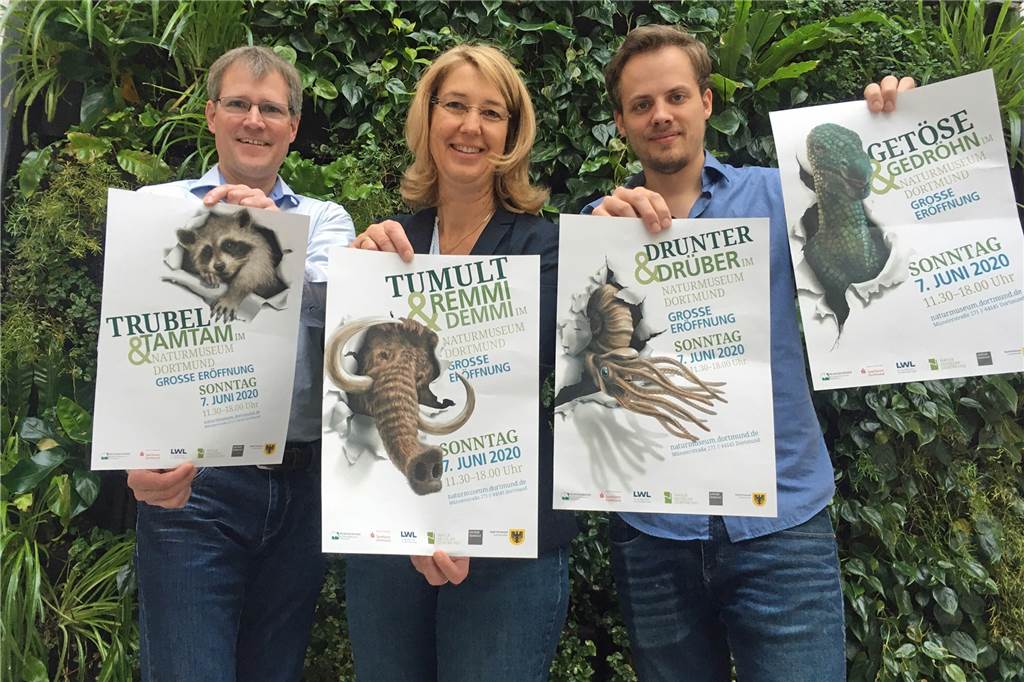 Nach Verzögerung: „Naturmuseum Dortmund“ steht vor Neueröffnung und gibt erste Einblicke Mit diesen Plakatmotiven wird für die Eröffnung des "Naturmuseums" am 7. Juni 2020 geworben.