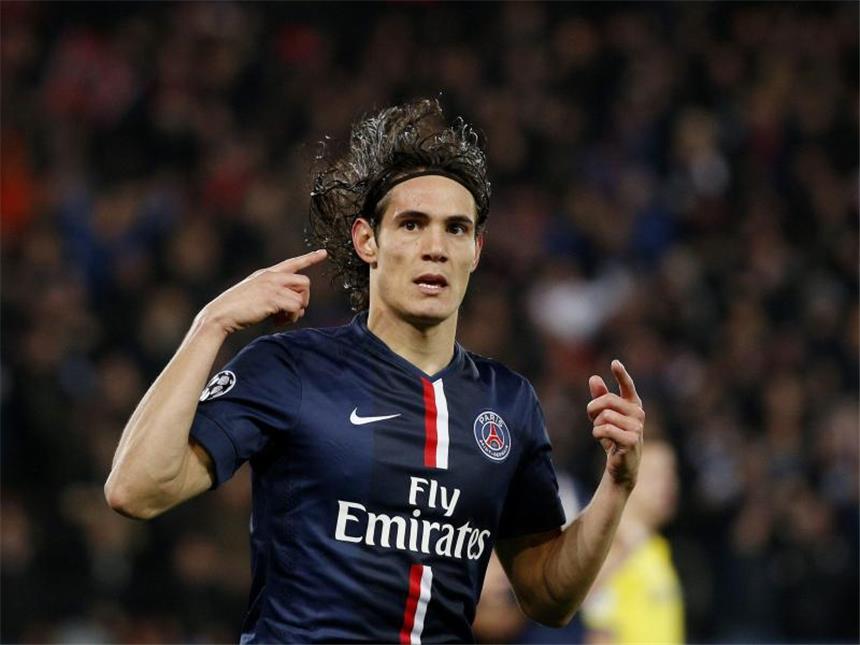 Chelsea nach 1:1 in Paris mit guter Ausgangslage Mit einem sehenswerten Kopfball gleicht Edinson Cavani für Paris aus. Foto: Yoan Valat