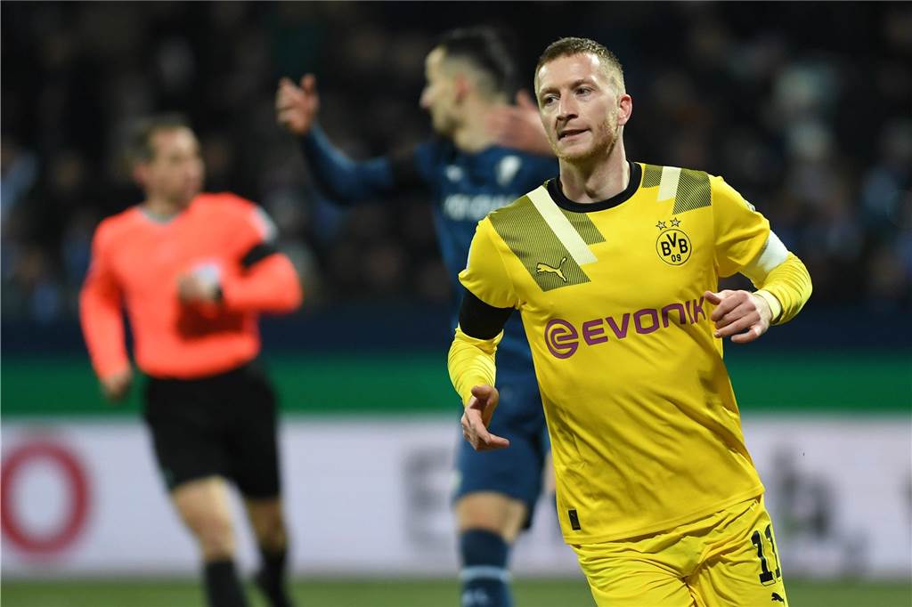 BVB-Kapitän Marco Reus und die Vertragsfrage: Große Datenanalyse zeigt eine klare Tendenz Marco Reus dreht nach einem Treffer jubelnd ab.