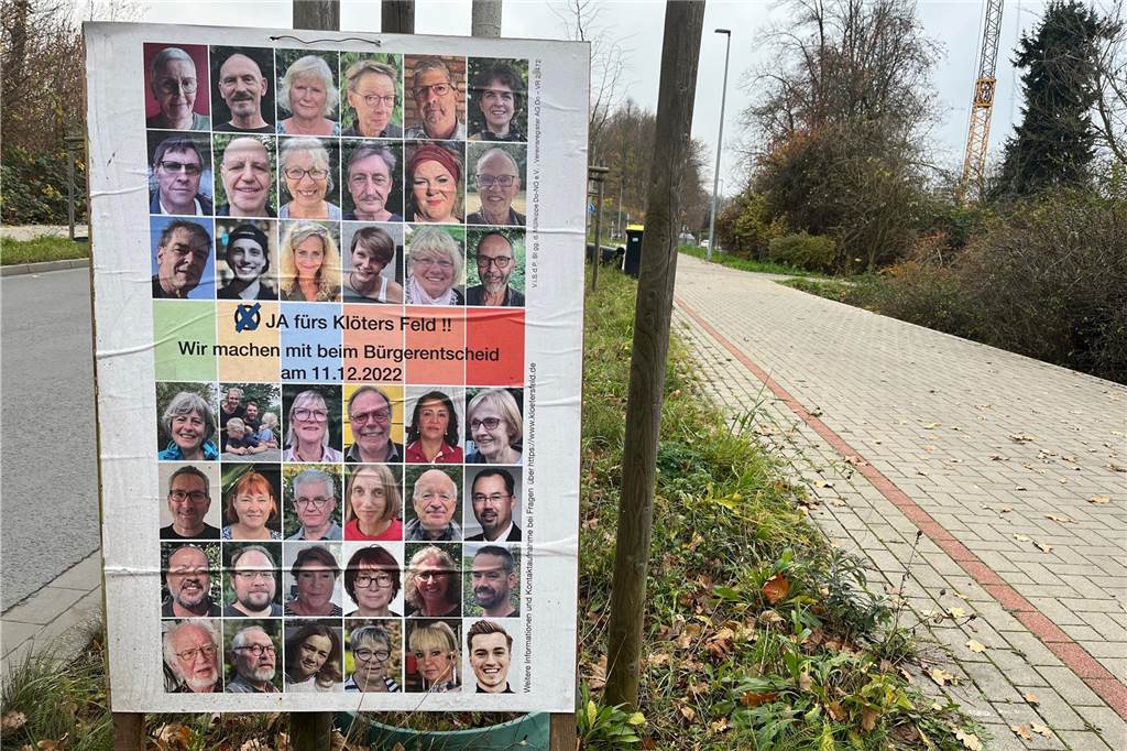 Nach Urteil zu Bürgerentscheiden: BI legt Rechtsmittel ein Mit vielen Gesichtern machte die BI auf den Bürgerentscheid aufmerksam.