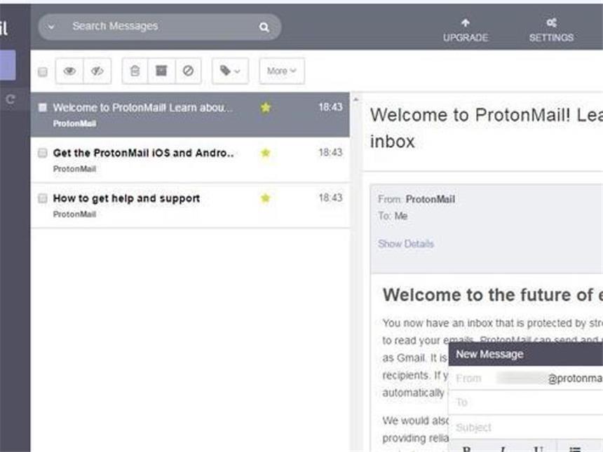 Mit wenigen Klicks können alle Nachrichten geschützt werden. Foto: Screenshot ProtonMail