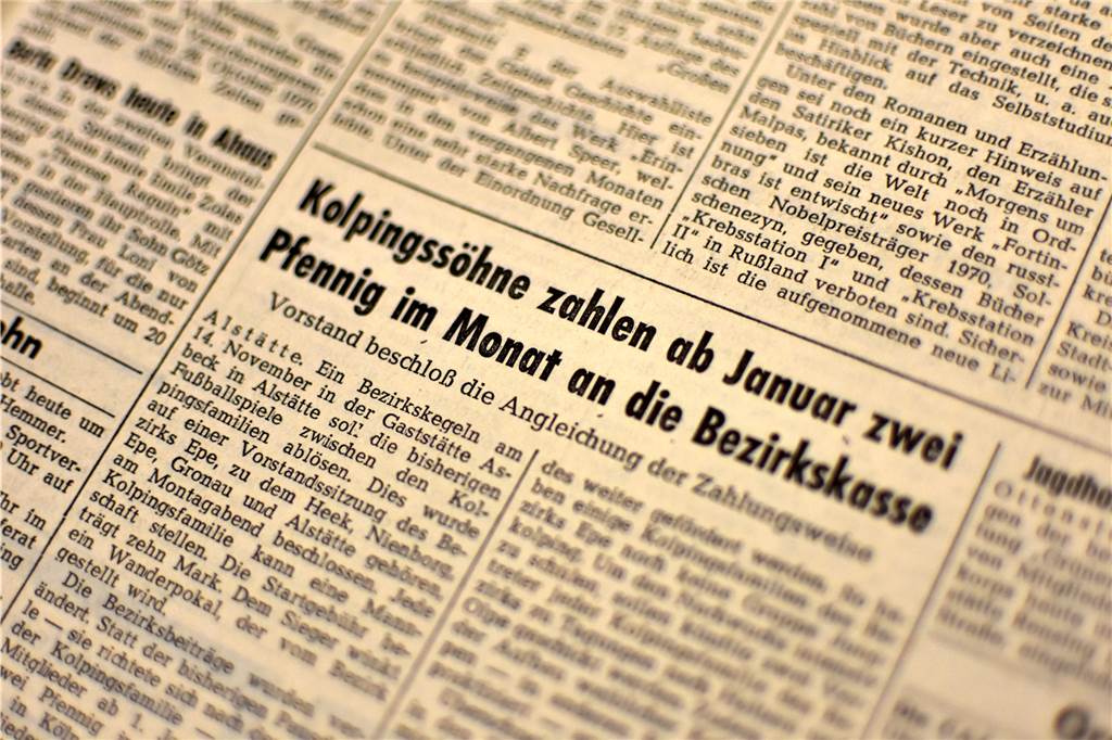 Familie Haveloh lebt bald in achter Generation im selben Haus Mitglieder der Kolpingsfamilie zahlen 2 Pfennig an die Bezirkskasse – wie lange über diese Entscheidung diskutiert wurde, ist nicht überliefert.