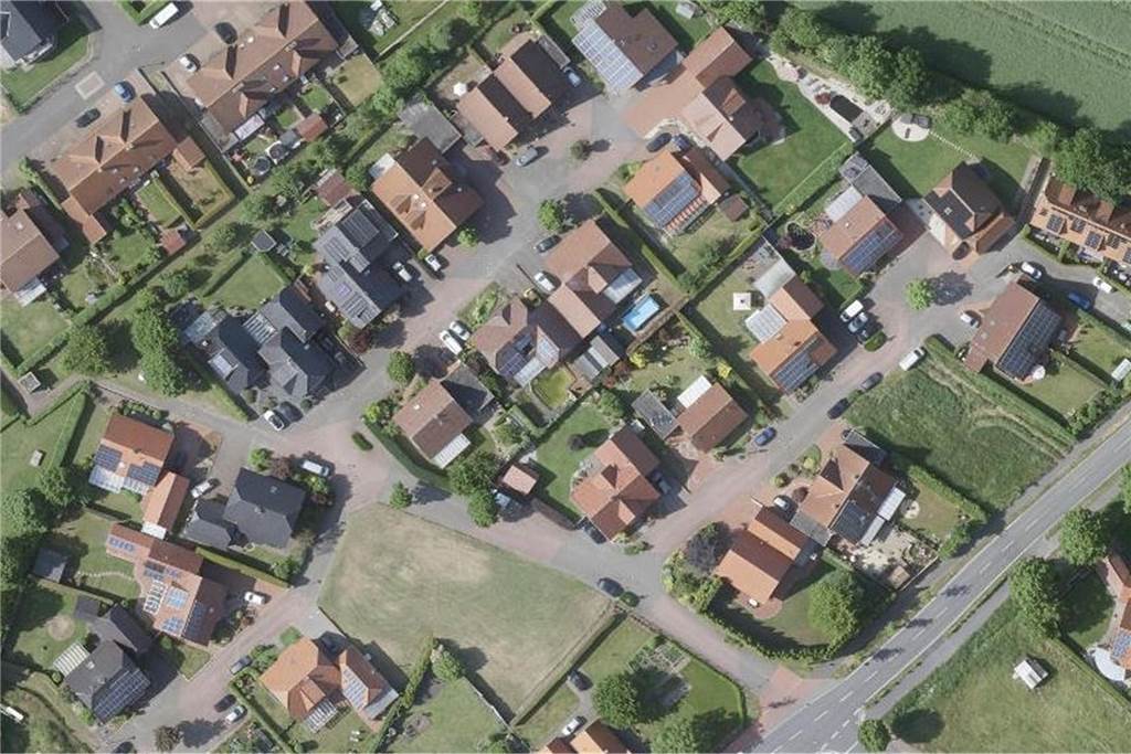 Luftbild der Siedlung Schäpersgraben in Nienborg