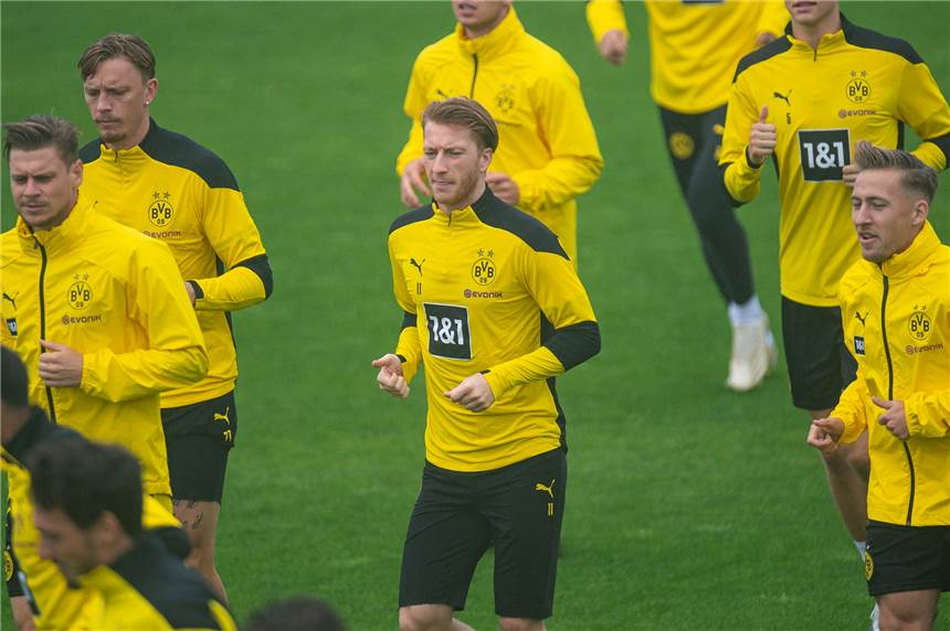 Marco Reus steht vor BVB-Comeback – Dan-Axel Zagadou fehlt noch länger Mittendrin beim BVB-Training: Kapitän Marco Reus.
