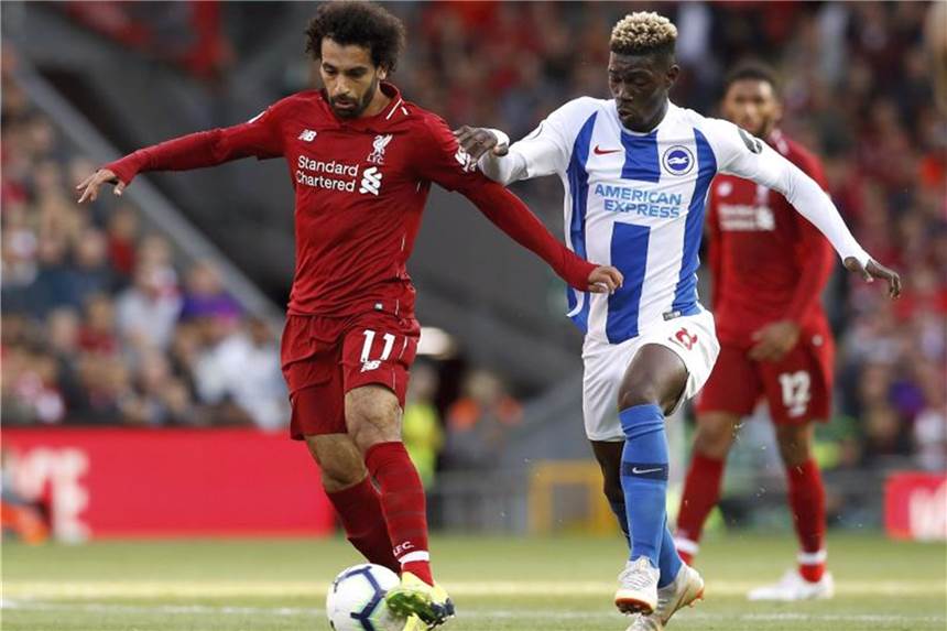 Liverpool gewinnt - Erster Arsenal-Sieg, Man City nur remis Mohamed Salah (l) schoss das entscheidende 1:0 gegen Brighton. Foto: Martin Rickett/PA