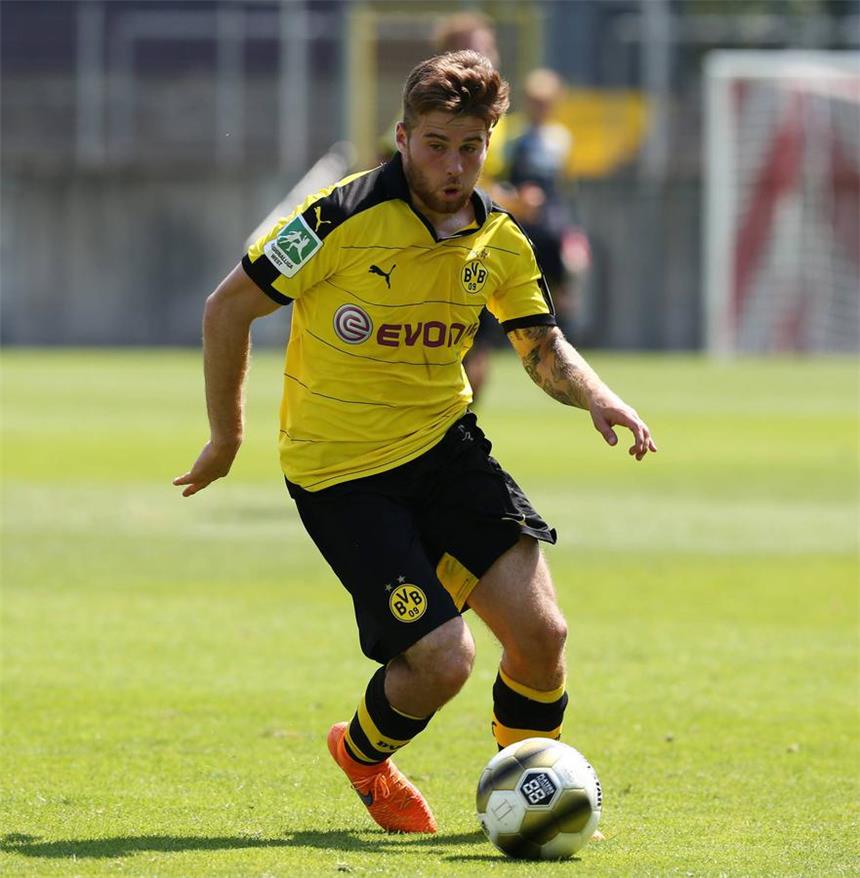 BVB II in der Türkei - 0:2-Pleite im ersten Testspiel Montag 03.08.2015, Saison 2015/2016, Regionalliga West, 1. Spieltag im Düsseldorfer Paul-Janes-Stadion, Fortuna Düsseldorf 1895 II - BVB Borussia Dortmund II, Nico Knystock (BVB II)