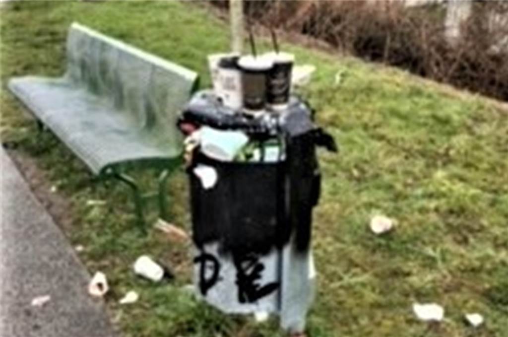Müll und Ärger am Viadukt – Beleuchtung scheitert an den Kosten Mülleimer sind hoffnungslos überfüllt.