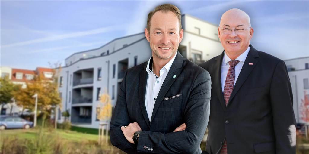 Müssen wegen der Inflation auch die Nettokaltmieten steigen? Auf diese von Vonovia und LEG ausgelöste Diskussion reagieren in Dortmund Franz-Bernd Große-Wilde (l.), Vorstandsvorsitzender des Spar- und Bauvereins, und Dogewo21-Chef Klaus Graniki (r.).