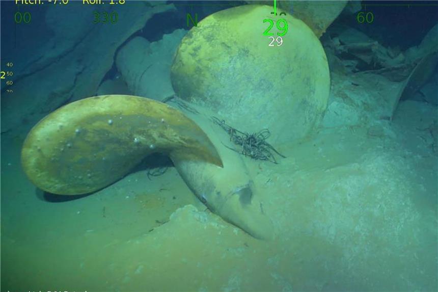 Wrack von US-Kriegsschiff im Südpazifik gefunden Nach Torpedotreffer eines japanischen U-Boots sank die „USS Juneau“ innerhalb einer Minute. Mehr als 680 Mann fanden den Tod. Foto: Paul Allen/AP