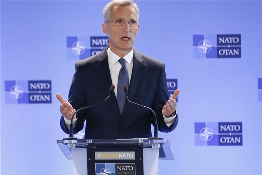 Nato-Generalsekretär Jens Stoltenberg bei dem Treffen der Verteidigungsminister der Nato-Länder in Brüssel. Foto: Ye Pingfan/Xinhua