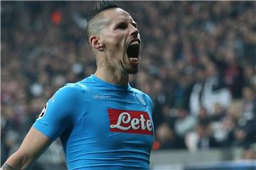 Neapels Kapitän Marek Hamsik steuerte einen Treffer beim 3:2-Sieg gegen Sampdoria Genua bei. Foto: Tolga Bozoglu