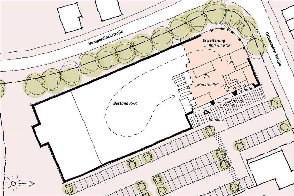 K+K will Markt an der Ottensteiner Straße erweitern und fürchtet um die Zukunft am Domhof Neben der kompletten Sanierung ist auch eine Erweiterung von rund 800 bis 900 Quadratmetern vorgesehen. K+K will seiner Filiale an der Ottensteiner Straße so einen moderneres Gesicht geben.