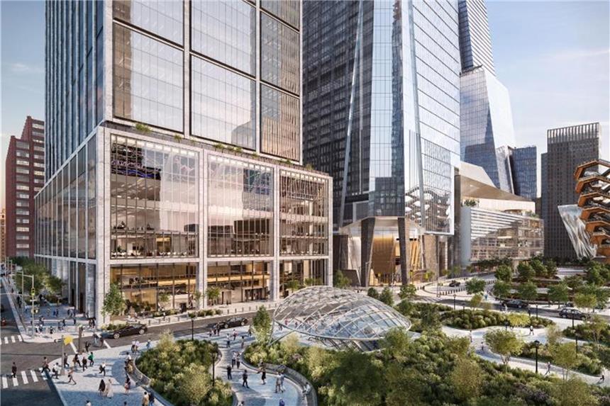 New Yorks neue Highlights: Hudson Yards und Seaport District Neues Geschäfts- und Unterhaltungsviertel im Westen von Manhattan: Der erste Teil von Hudson Yards - hier ein Entwurf - soll im Frühjahr 2019 öffnen. Foto: Related-Oxford